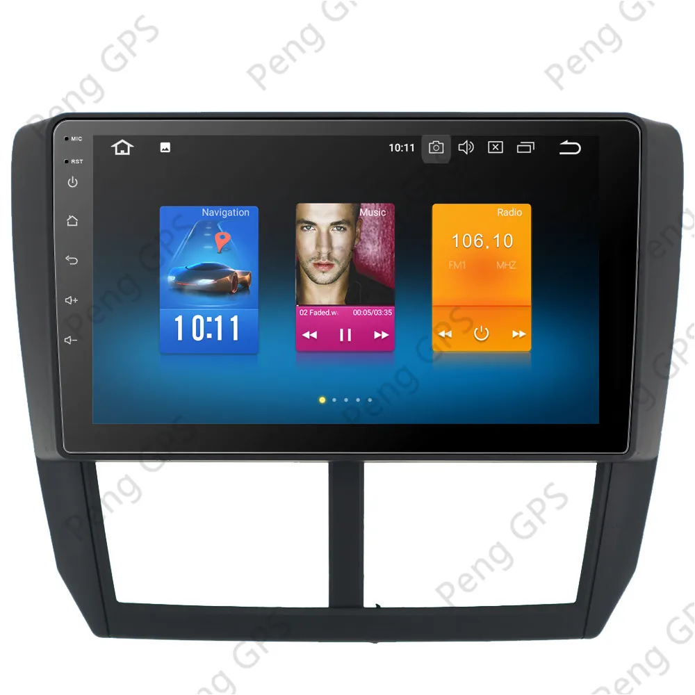 Автомобильный мультимедийный плеер 1DIN 9 дюймов GPS Android 0 для Subaru Forester 2008 2009 2010 11 2012 4