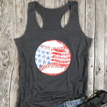 

24 Hours Delivery Summer Women Tank Top O-Neck Letter Grey Casual Lady Tshrit Baseball Pattern Tee T-shirt