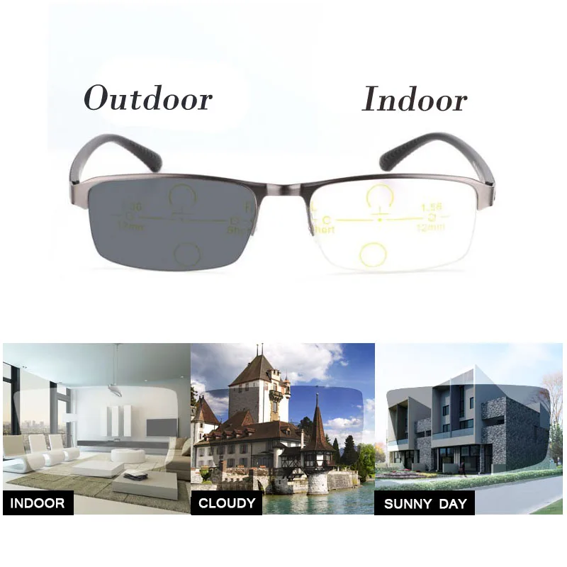 WEARKAPER, прогрессивные многофокальные очки, солнцезащитные очки с переходом, фотохромные очки для чтения, мужские очки для чтения, близкий взгляд