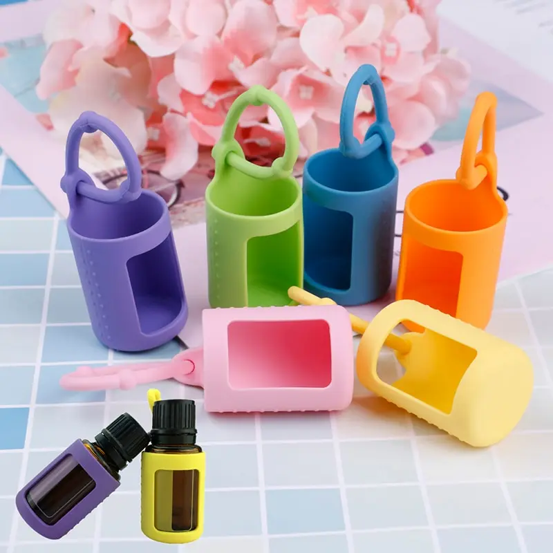 15ML Silicone Essential Oil Bottle Protector Protective Case Cover For