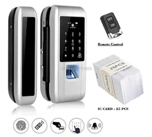 Glass Door Lock Office Keyless Electric Fingerprint Lock With Touch Keypad Smart Card Remote Control Key Door Lock fingerprint lock office glass door single double door password lock card remote sensing remote control electronic access control
