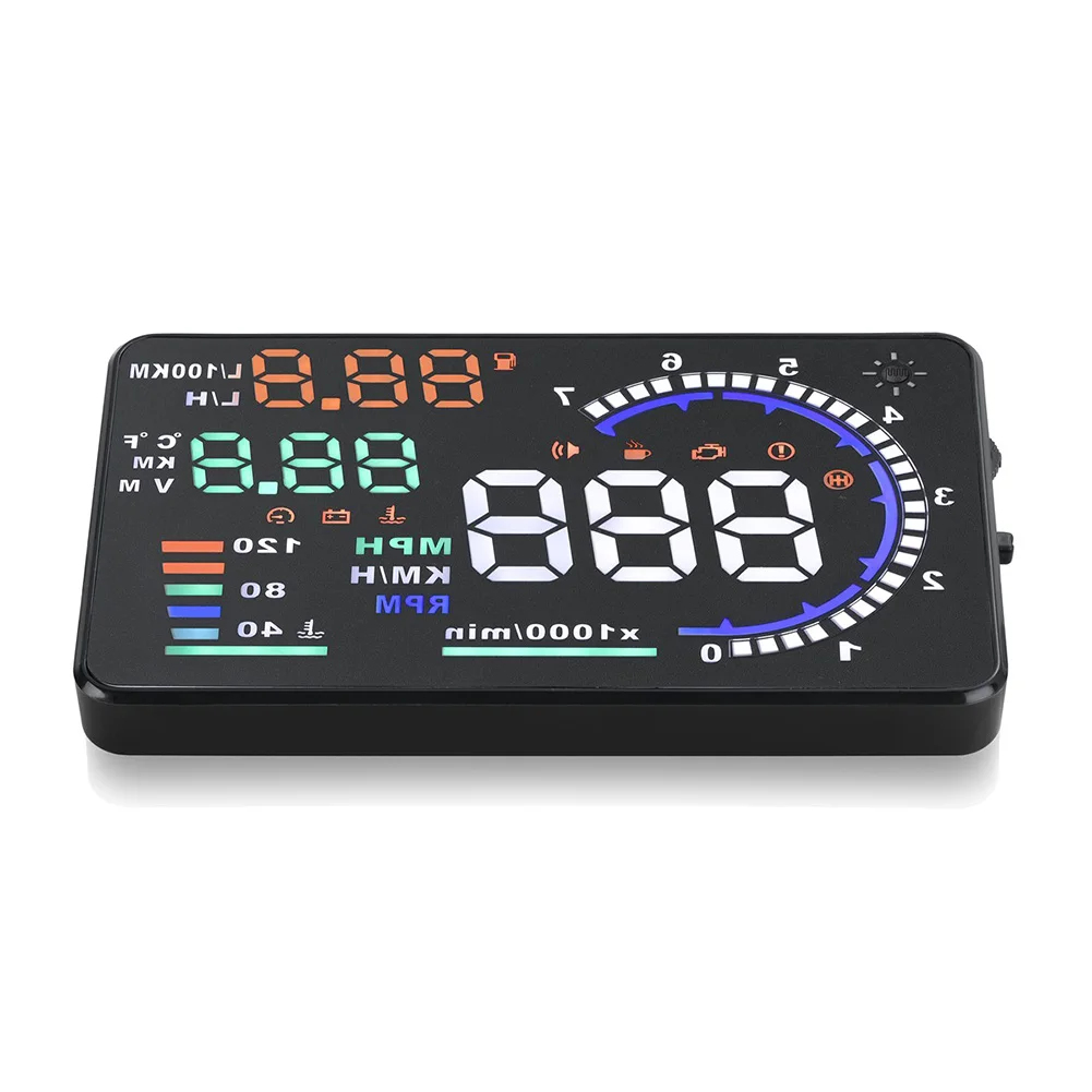 5 &quotУниверсальный Автомобильный HUD проектор Head Up A8 дисплей OBD II 2 Предупреждение