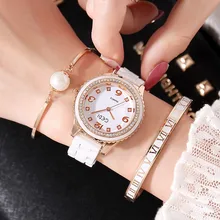 GEDI модный керамический женские часы Топ люксовый бренд женские кварцевые часы 3 штуки браслет часы Relogio Feminino Hodinky