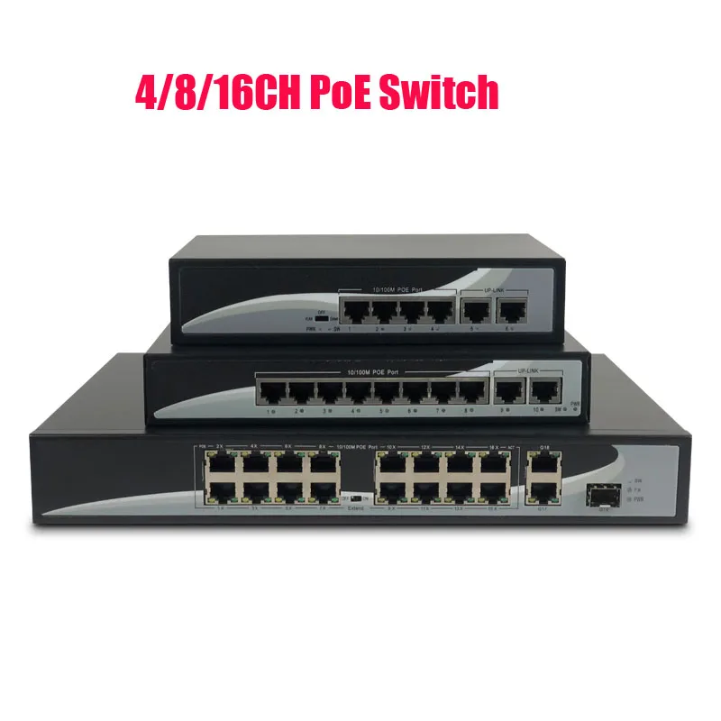 

Free shipping DC48V 16CH POE switch Gigabit 10/100/1000Mpbs RJ45 15.4W/30W IEEE 802.3af/802.3at 200W For CCTV POE I
