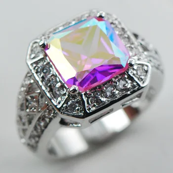 

Pink Crystal Zircon Fashion 925 Sterling Silver Ring Size 6 7 8 9 10 F1072