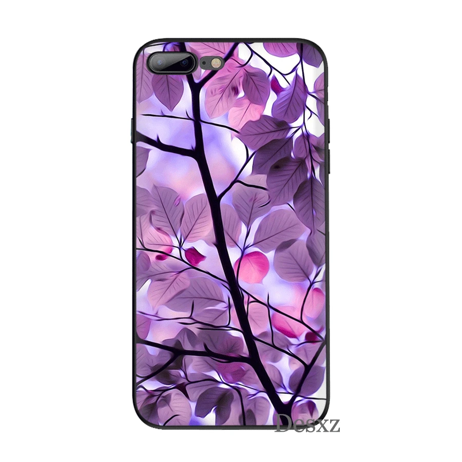 TPU чехол для телефона конфетного цвета художественный лист Iphone 5 5S SE 6 6s 7 8 Plus X XR XS Max