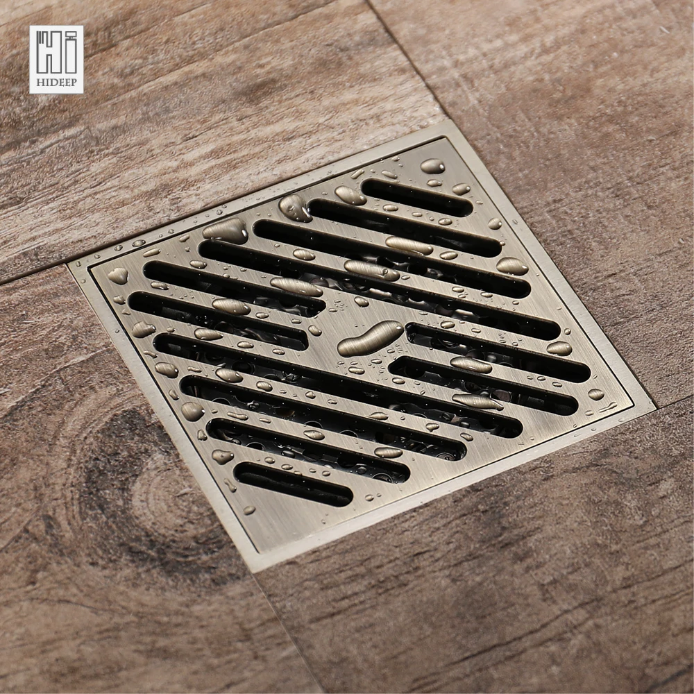 HIDEEP Brass Classic Deodorizing Bathroom Antique Bronze Floor Drain