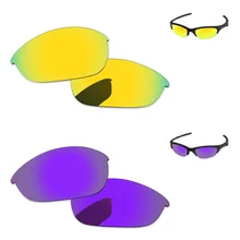24 K золотой и плазменный фиолетовый 2 пары Поляризованные Сменные линзы для половины солнечные очки к куртке рамка UVA и UVB Защита