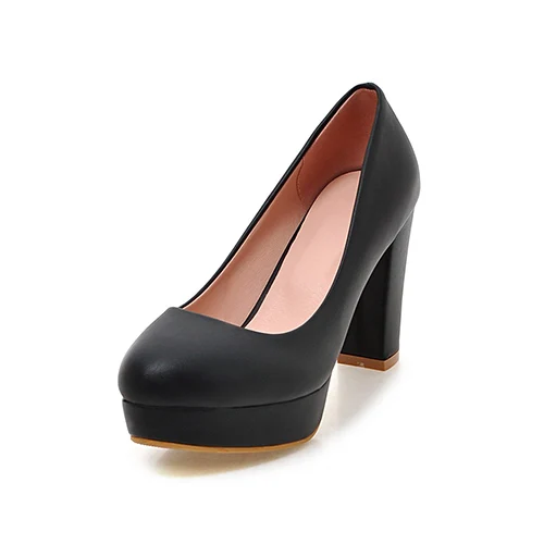 Big Size 11 12 Elegant Round Toe Casual Square heel Women's Shoes