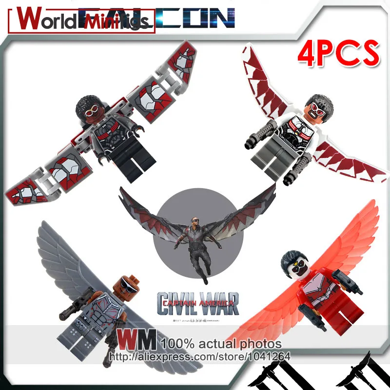 

Single Sale Infinity War Marvel Super Heroes Blocks Brick Falcon War Machine s Building Blocks Children Gifts Toys