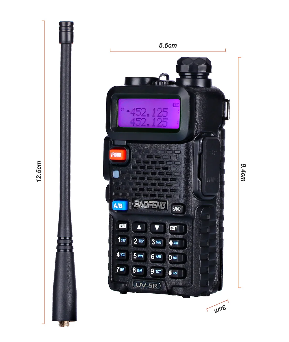 BaoFeng портативная рация UV-5R с подкладкой cb радио Обновление версии baofeng uv5r 128CH 5 W УКВ 136-174 МГц и 400-520 МГц
