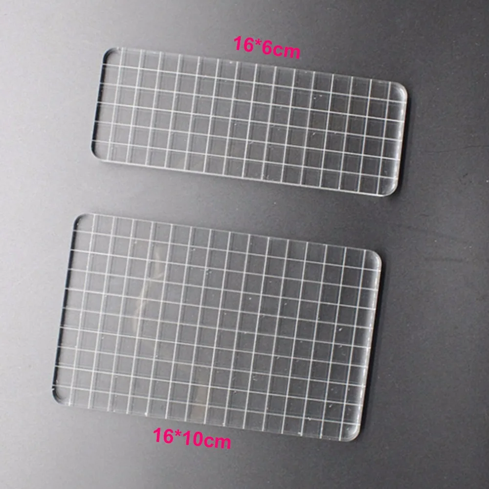 

Perfect Clear Acrylic Stamp Block with lined - Large 2