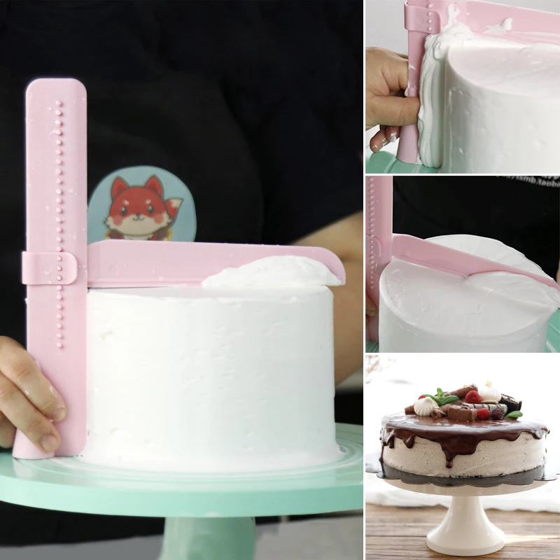 

DIY Cake Scraper Smoother Adjustable Fondant Spatulas Cake Edge Smoother Cream Decorating Bakeware Tableware Kitchen Cake Tool