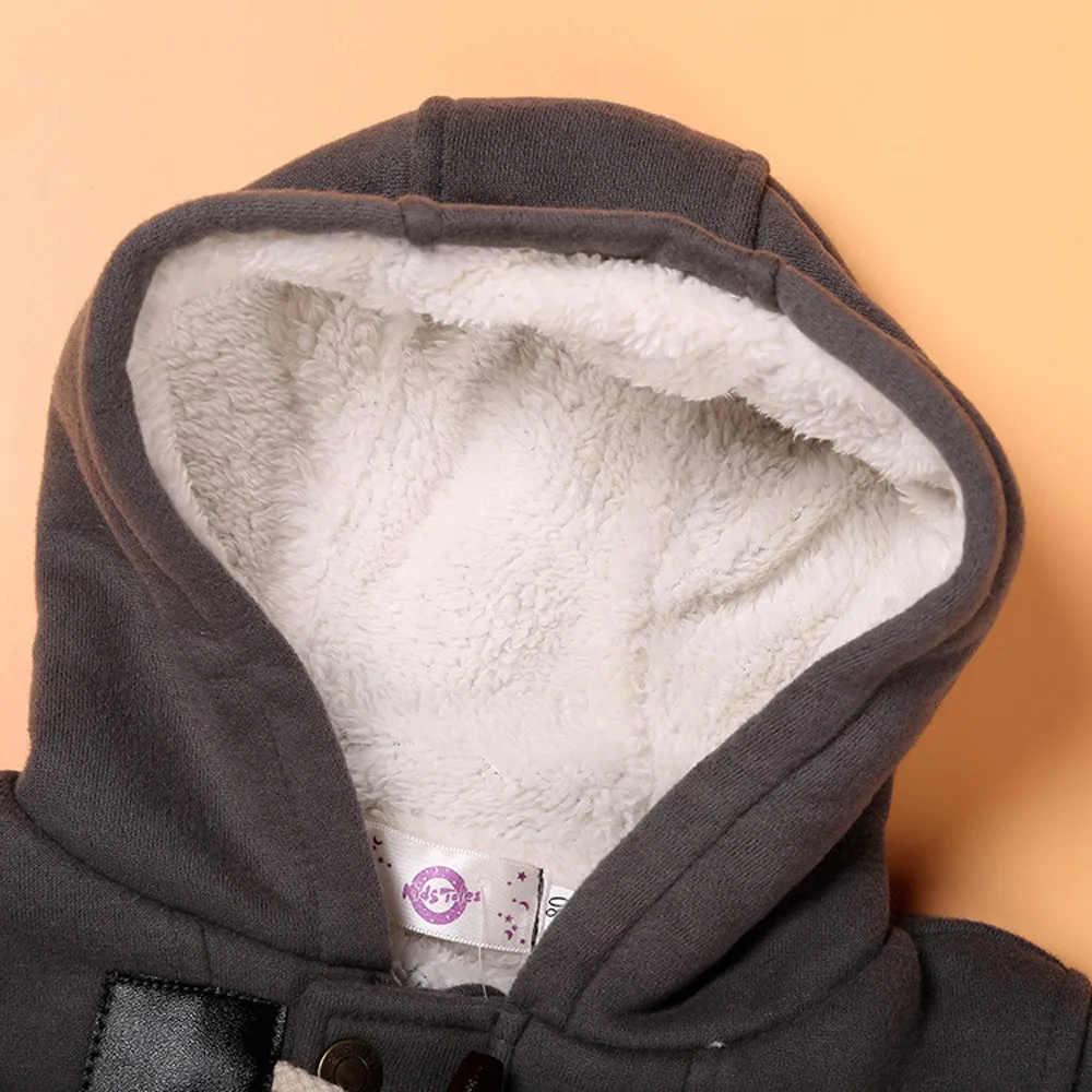 Детские пальто на молнии с пуговицами для маленьких мальчиков; теплая зимняя детская верхняя одежда с капюшоном; повседневная одежда; ; Прямая поставка;#40