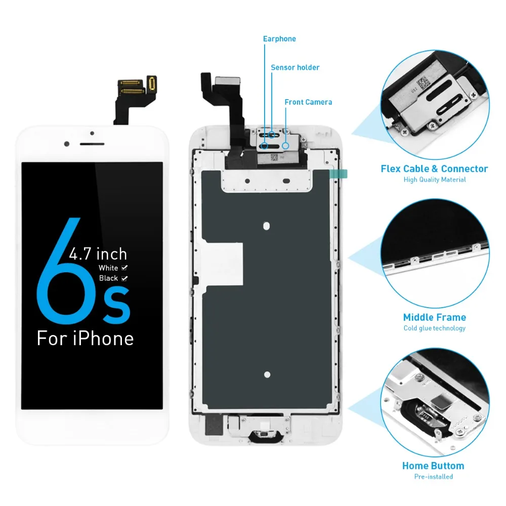 Goede AAA + + Compleet Display Voor Apple iPhone 6s Lcd Touch Screen Digitizer Vergadering 4.7 \