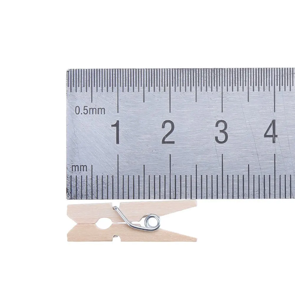 100 pcs Small Size 25mm Mini Wooden Clips for Photo Clips Clothespin Craft Decoration craft supplies
