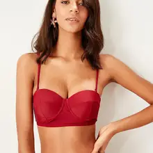 Trendyol Бургундия молния Бикини Топ TBESS19MN0123