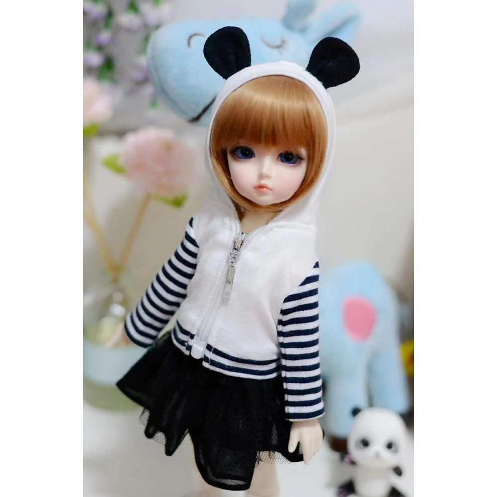 

[wamami] 05# Girl White&Black 2pc Strip Hoodie/Dress 1/3 SD AOD DOD DZ BJD Dollfie