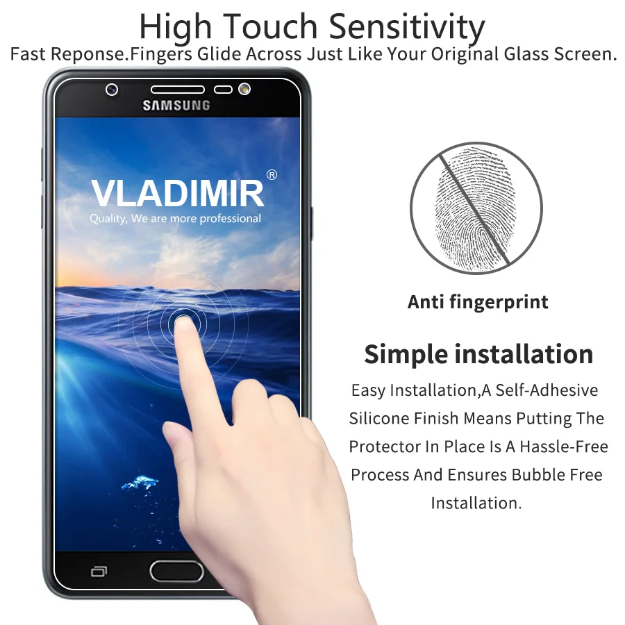 Закаленное стекло для samsung Galaxy J7 Max 2.5D 9 H Защитная пленка экрана прозрачное