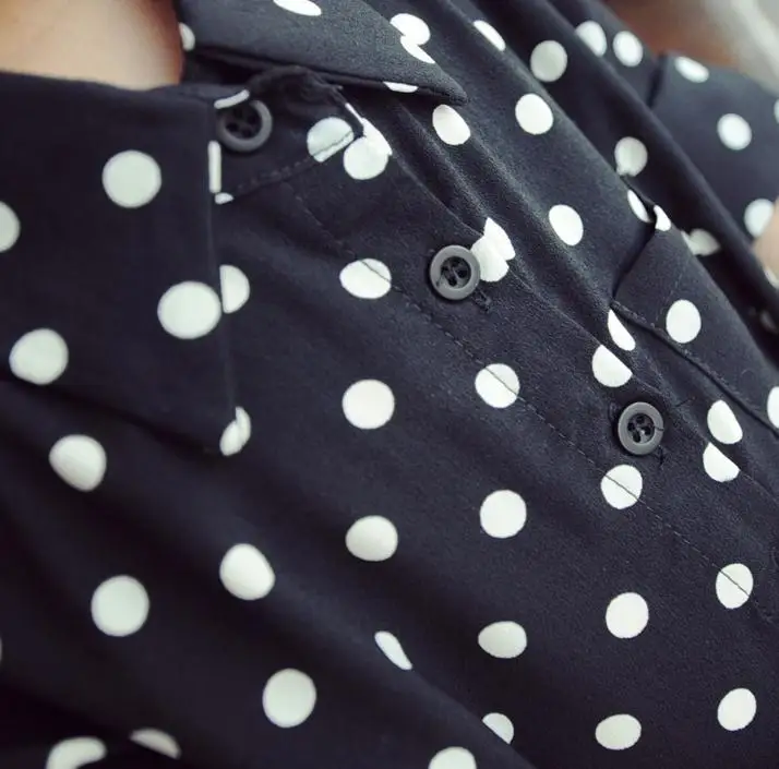 Bosudhsou/YL-42 хлопковая Детская рубашка в горошек с длинными рукавами и отложным воротником для маленьких девочек одежда для детей длинная рубашка, одежда