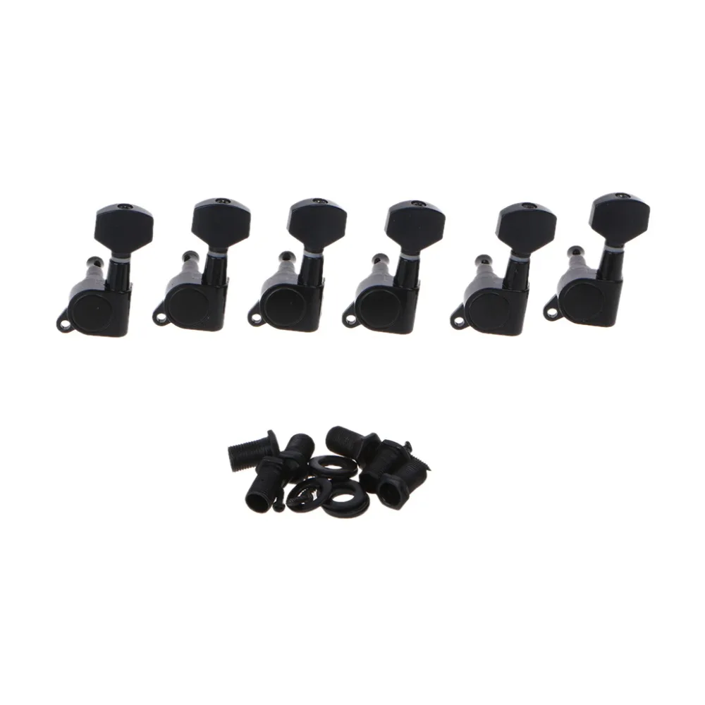 

Black Inline Guitar String Tuning Pegs Tuners Machine Head 6L Left