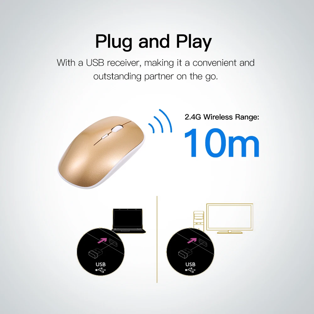 Портативная Беспроводная USB мышь 4 кнопки 2 ГГц 1600DPI|Мыши| |