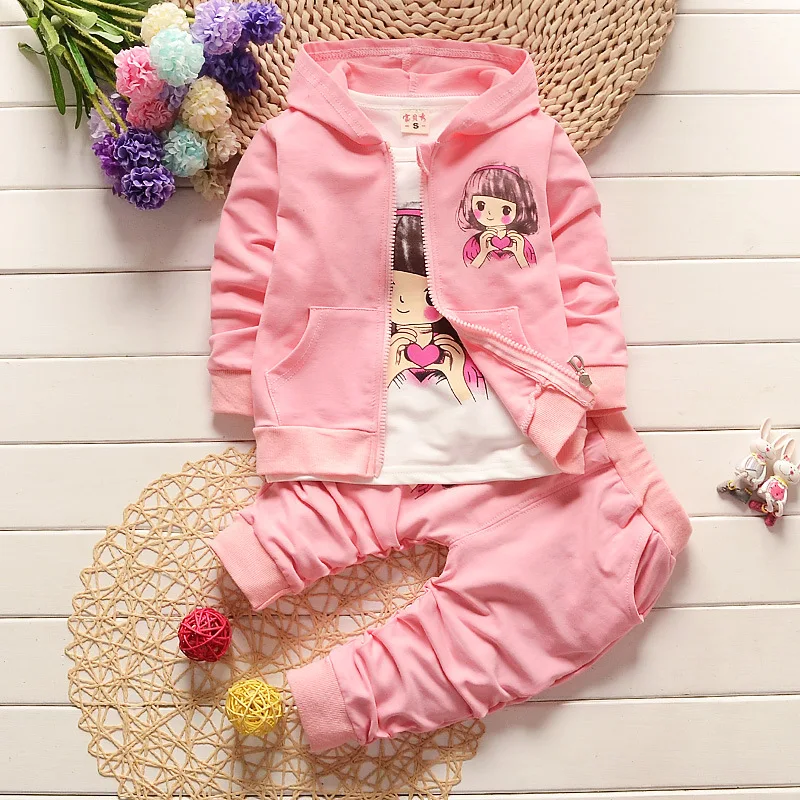 

Baby girls spring autumn 3pcs clothing set newborn baby cotton hoodies clothes suits toddler girl tracksuits costume infant set