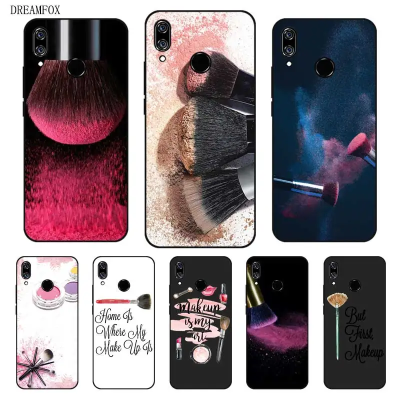 N350 Makeup Brush Painting Black Silicone Case Cover For Huawei Nova 2 2i 2S 3 3e 3i 4 4e Enjoy 8 Plus |