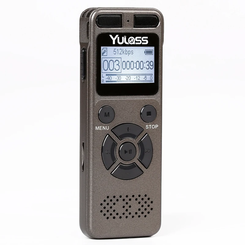 

Yulass 8GB Professional Audio Recorder Business Portable Digital Voice Recorder USB Support Multi-language,Tf Card to 64GB