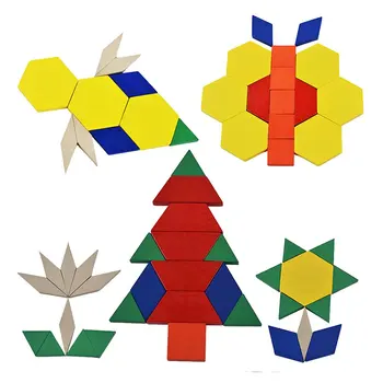 

Wooden Geometric Boards Puzzle Creativity Early Learning Educational Toys Birthday Gift for Children Toddler Kids