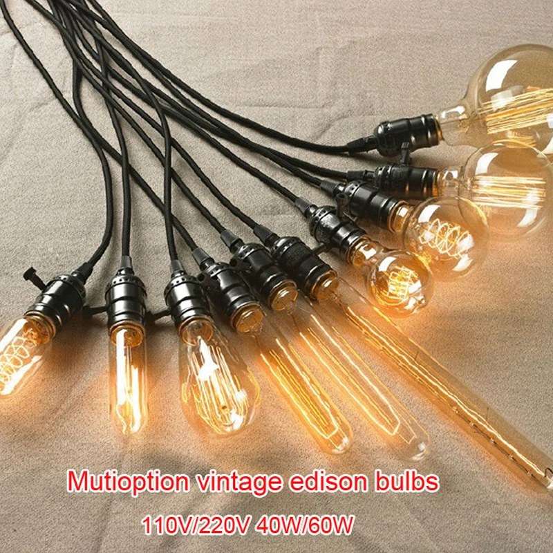 vintage Edison Light Bulbs Tungsten wire light source Pendant Lights 110V 220V E27/E26 Brass Lamp H - 32817731740