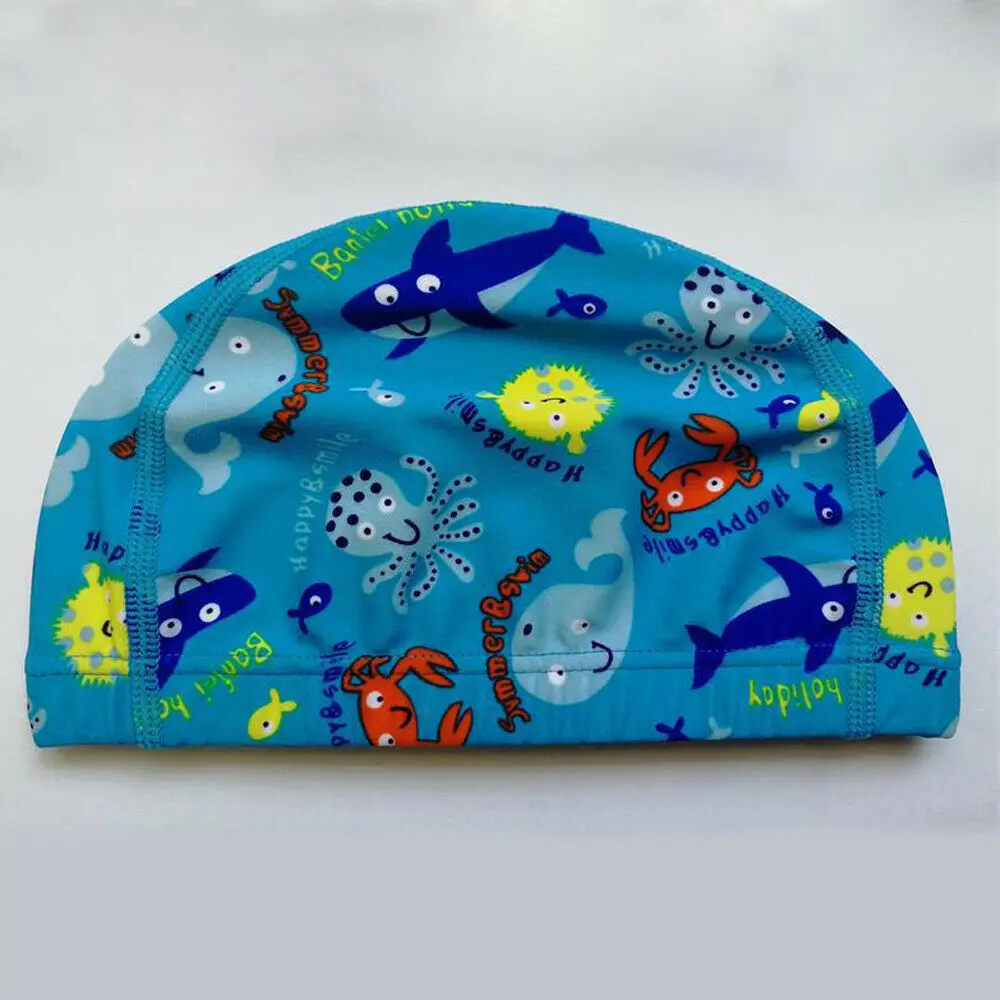 Детская непромокаемая шапочка для купания и плавания с мультяшным принтом для мальчиков и девочек 3-9 лет