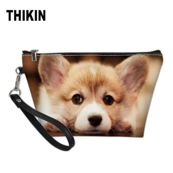 

THIKIN Cute Cosmetic Organizer Travel Bag 3D Welsh Corgi Pembroke Makeup Pouch Muti-function Wash Kit Bags Neceser Maquillaje