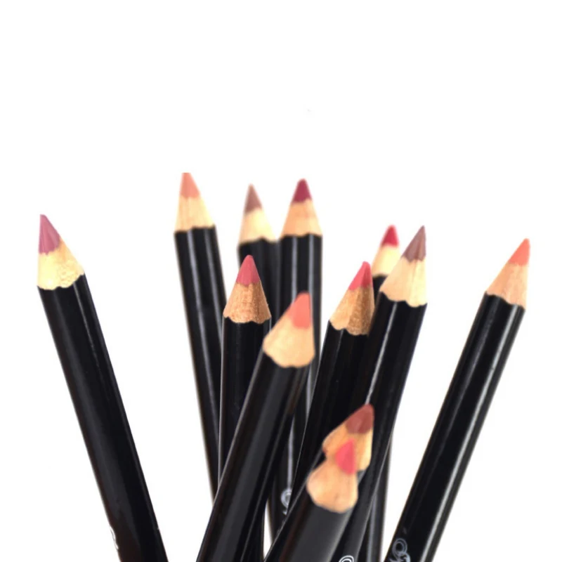 12 цветов матовый гладкий нюдовый губной лайнер карандаш Водонепроницаемый Косметический макияж лайнер ручка maquiagem Профессиональный completa