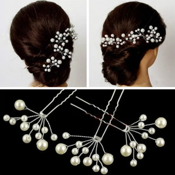 2017 New Best Bride Hair Accessory Pearl Beaded Flower Stick 2017 جديد أفضل العروس الشعر التبعي اللؤلؤ مطرز زهرة الزفاف اكسسوارات دبابيس عصا 2