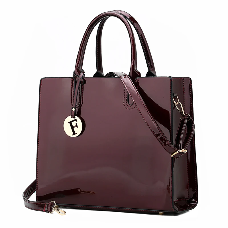 أزياء لامعة حقائب للنساء الشهيرة العلامة التجارية مستحضرات تجميل براءات الاختراع والجلود Crossbody حقائب كتف الإناث رداء علوي غير رسمي-حقائب بي...