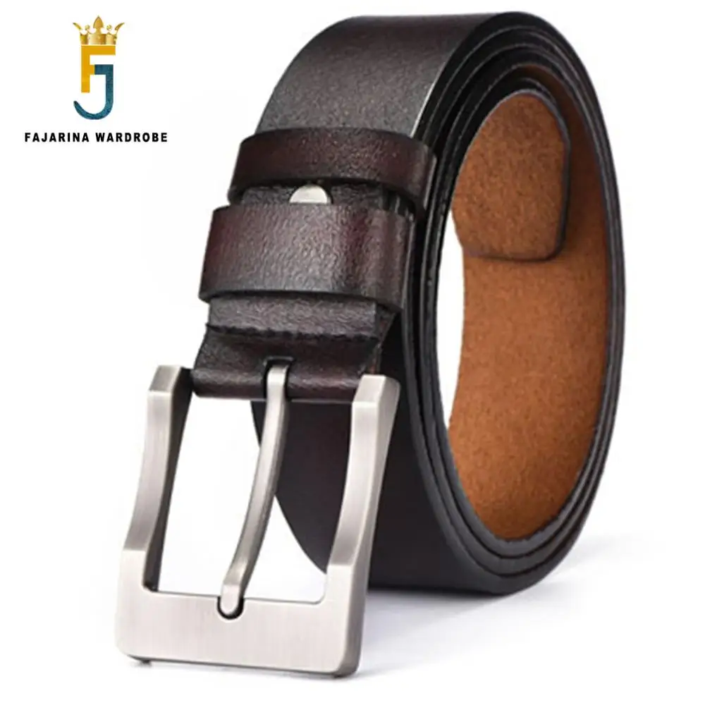 FAJARINA Brand Name Fashion Design Mens Waistband Cowhide Belts Good