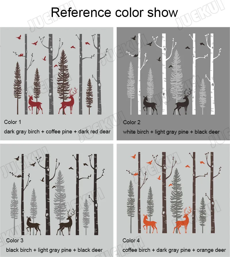 Скандинавский лес береза Наклейка на стену с оленем Детские огромные наклейки на стену детская виниловая наклейка на стену фреска домашний декор B81