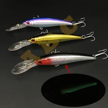 

2Pcs*19CM/55G Hook Size3/0 Luminous Minnow Sea Fishing Crankbait Bass Hard Bait Tuna Lures Wobbler Trolling Lure Treble Hook