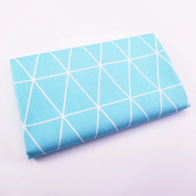 Горячая геометрические узоры печатные хлопок саржевая ткань для DIY шитье стеганое жир четверти Материал Ткань для ребенка и ребенка - Цвет: Blue