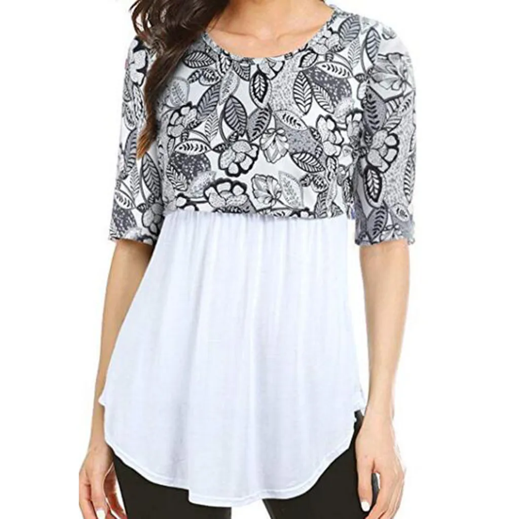 

TELOTUNY Women Nursing Top maternity clothes half Sleeve Breastfeeding Nurse Shirt pregnant borstvoeding breast feeding top zJ17