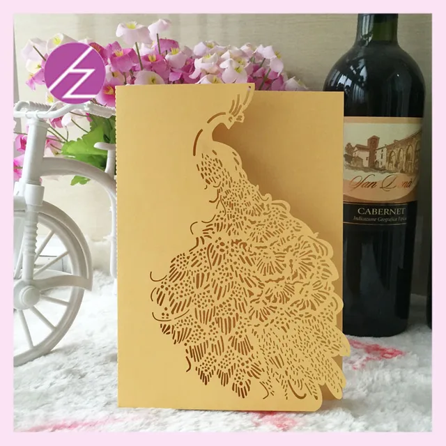 30pcs Laser Cut Shining Phoenix Design Wedding Invitation ...