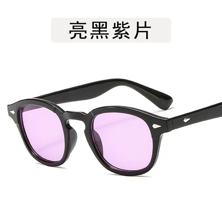 Прямоугольные солнцезащитные очки с заклепками для мужчин, uv400, высокое качество, фиолетовый, прозрачный, Леопардовый, оранжевый цвет, модные очки de sol masculino - Цвет линз: c2
