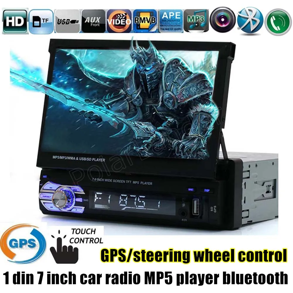

7 Inch 2 Din Car MP5 MP4 Player Radio Bluetooth stereo FM TF USB Rear View Camera for choice touch screen GPS function
