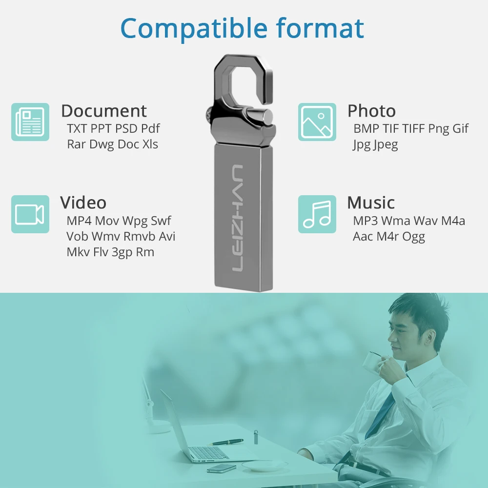 LEIZHAN металлический USB флеш накопитель 64 ГБ хорошего качества 32 16 8 4 Гб 2 0|USB