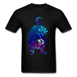 Lasting Шарм Кубик Рубика кошка Новинка дизайнерские Спортивная футболка Для мужчин Вселенной Синий Черный футболки выродка шик милый хип-хоп