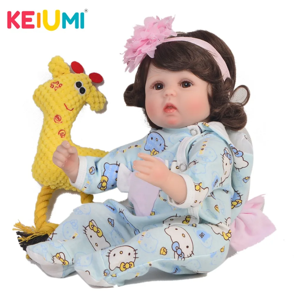 

KEIUMI Handmade 17'' Baby Reborn Girl Realistic Princess 43 cm Silicone Reborn Baby Dolls For Children's Day Christmas Gift