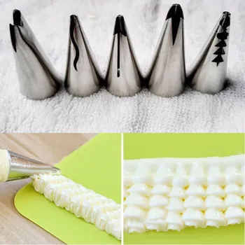 

5PC dressed Russian Tulip Icing Piping Stainless Steel Nozzles Cake Decoration Decor Tips Cooking Tools