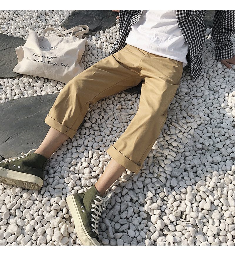 2018 в начале осени новые Для мужчин; корейский стиль моды прилив Харен широкие брюки прямые брюки свободные Повседневное однотонные штаны