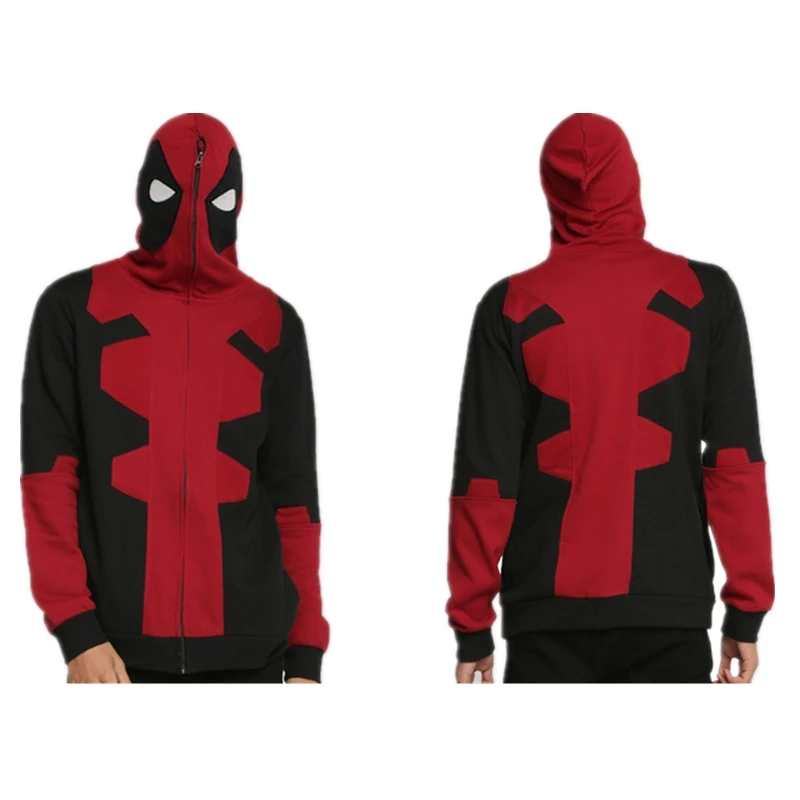 Куртка с капюшоном для косплея Deadpool хлопковая классическая мужская и женская